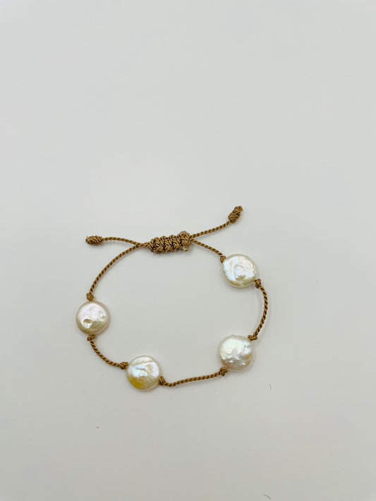 Bracelet  Freshwater Coin Pearl Cuatro