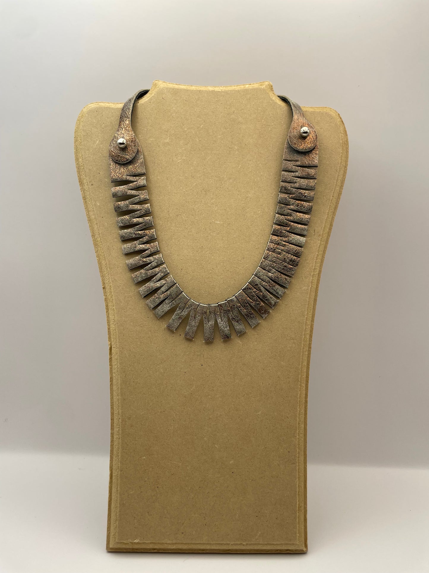 Leather necklace Zig Zag