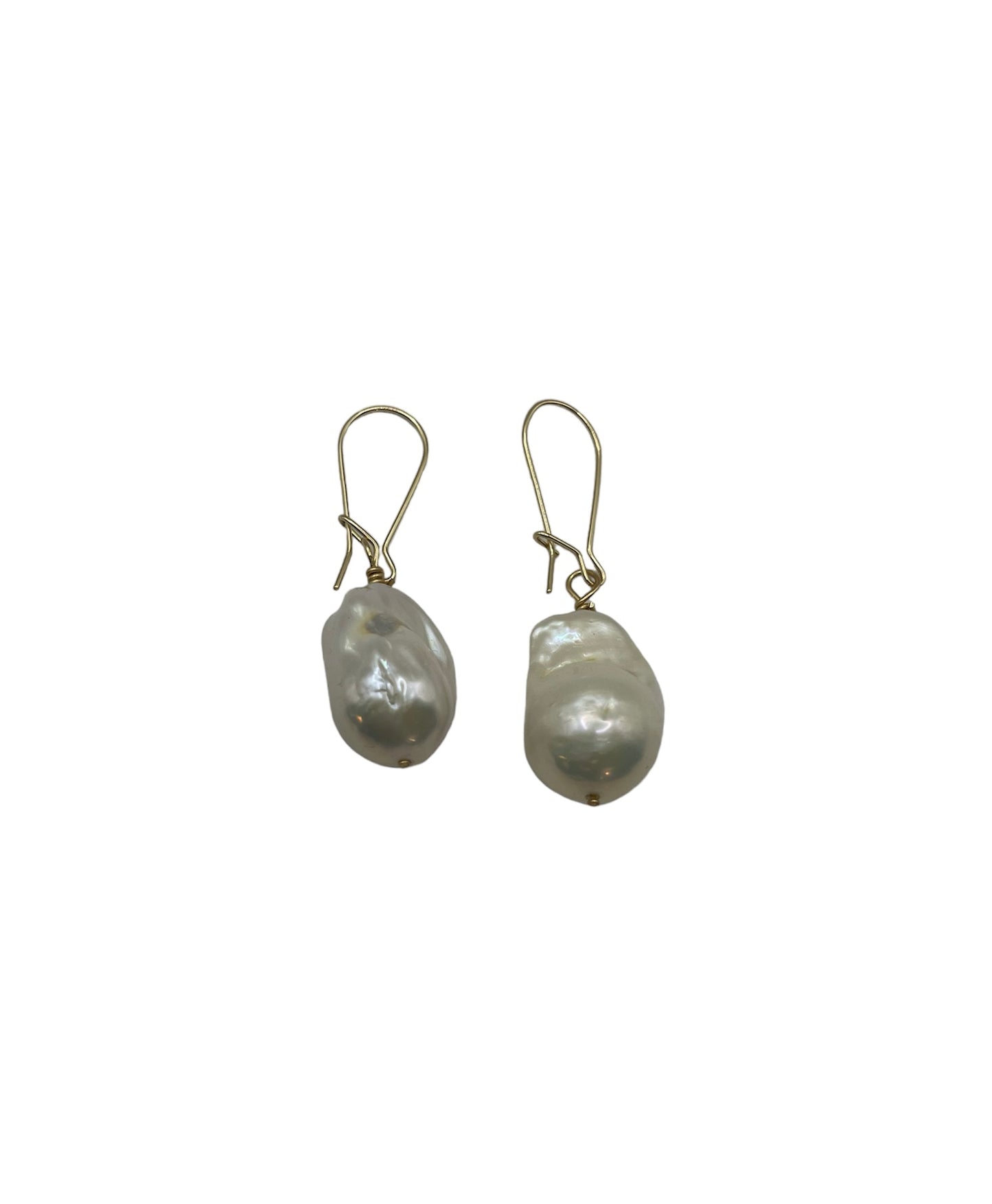 Earring Baroque Pearl white/Gold Filled